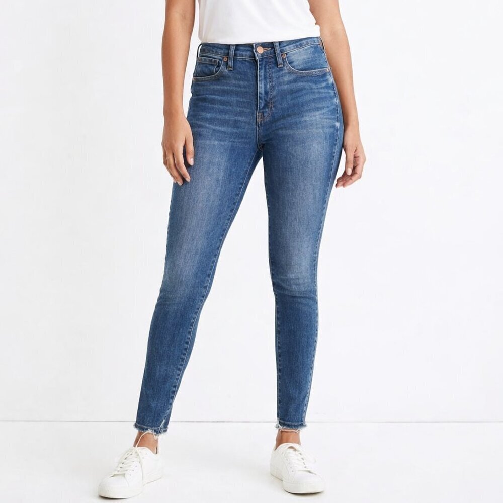 Madewell Women’s 10” High-Rise Skinny Jeans Blue Wash Stretch Denim Size 25